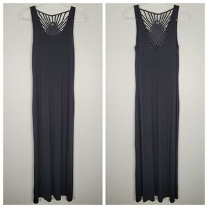 Cynthia Rowley Size S Maxi Dress Sleeveless Rayon Stretch Knit Jersey Black